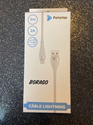 FAIRPLAY BORAGO Câble iphone Lightning 2m (Blanc)