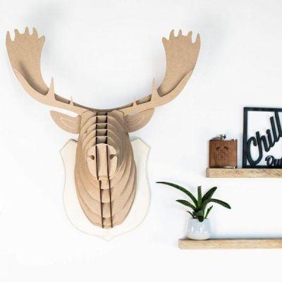 Tête d'élan en bois