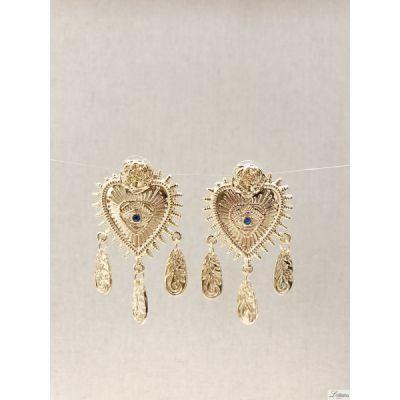 BOUCLE D'OREILLE COEUR DORE