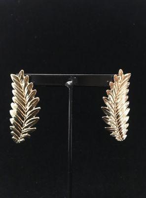 BOUCLE D'OREILLE FEUILLE DORE