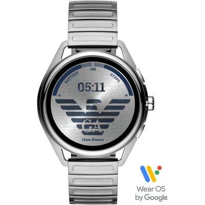 Montre connectée homme bracelet acier brossé argent Armani Gen 5 ART5026