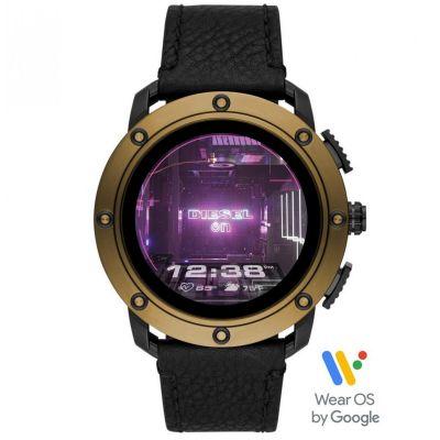 Montre connectée homme bracelet cuir noir Diesel Gen 5 DZT2016