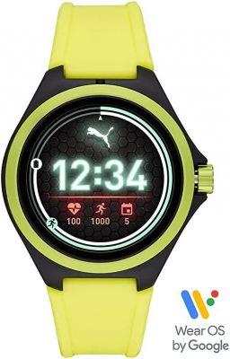 Montre connectée sport bracelet silicone jaune fluo Puma PT9101