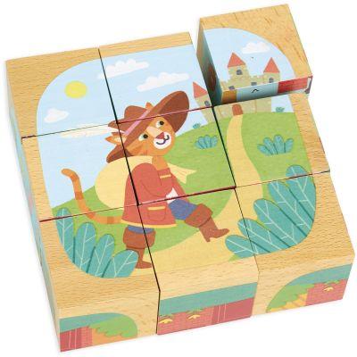 Puzzle 9 cubes en bois Contes