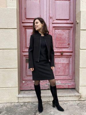 Veste noire, coupe blouson T38
