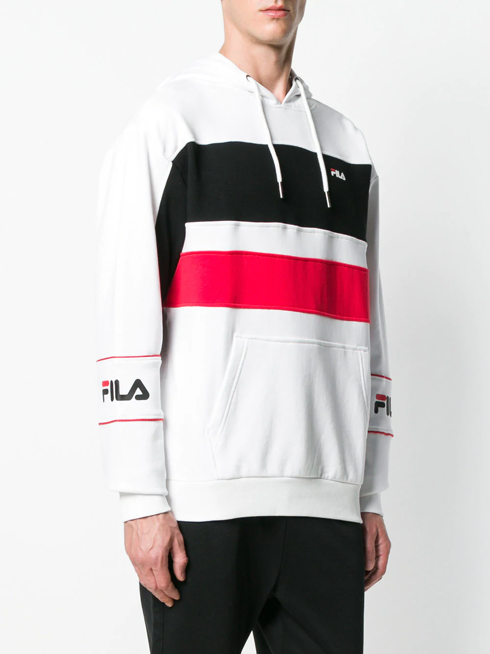 FILA - SWEAT CAPUCHE TAN 682358 BLANC NOIR ROUGE
