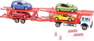 Camion porte-voitures 31 cm avec 4 voitures Echelle 1:60