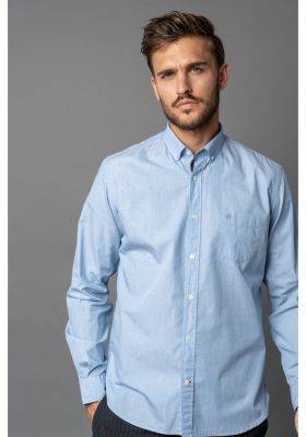 CHEMISE UNIE EN POPELINE FIL-À-FIL