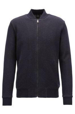 Sweat Homme zippé Type blouson coton Marine