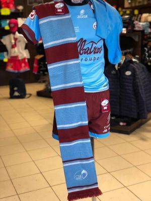 Echarpe ciel et grenat réversible CSBJ Rugby