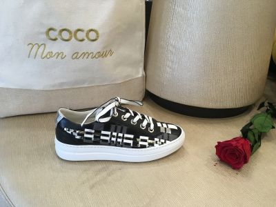 4213 Baskets fantaisie noires cuir