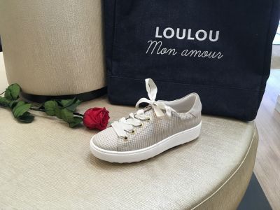 Baskets beiges cuir