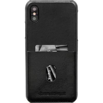 Coque rigide en cuir noir