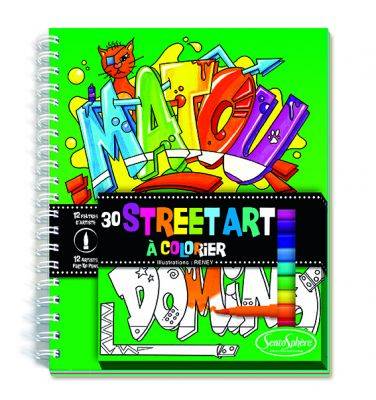 Carnet coloriage avec feutres Street Art