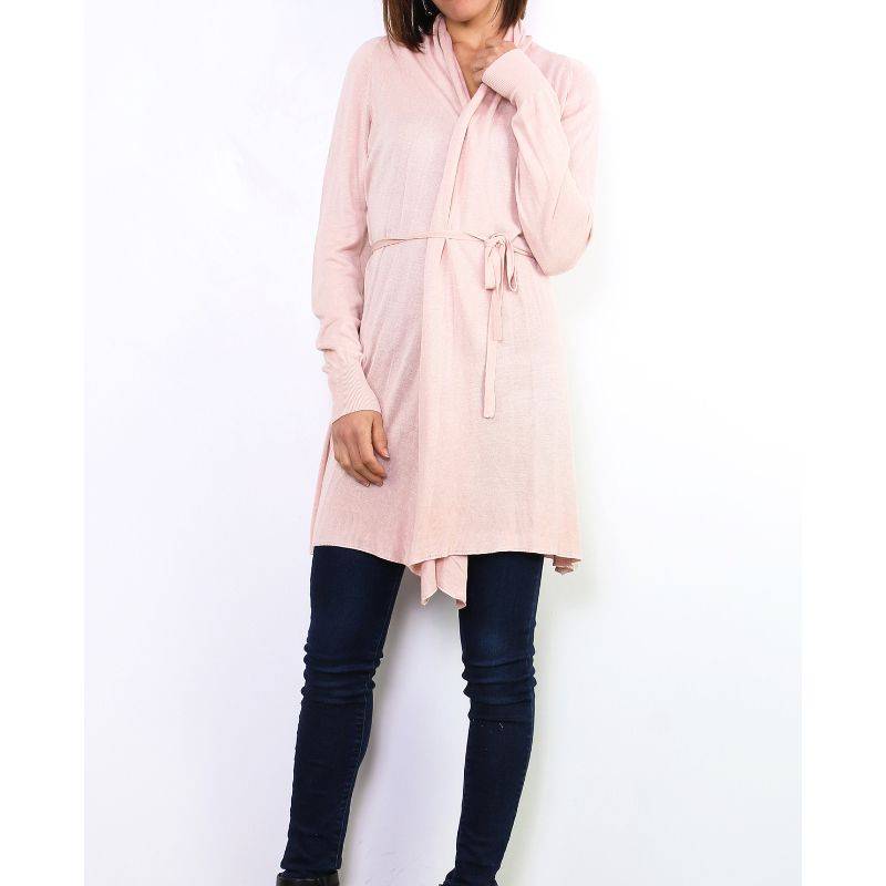  Gilet  long  nouer rose  poudr   For Her  Domarin