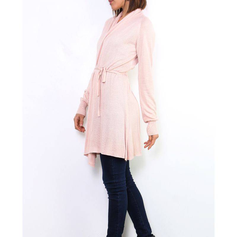  Gilet  long  nouer rose  poudr   For Her  Domarin