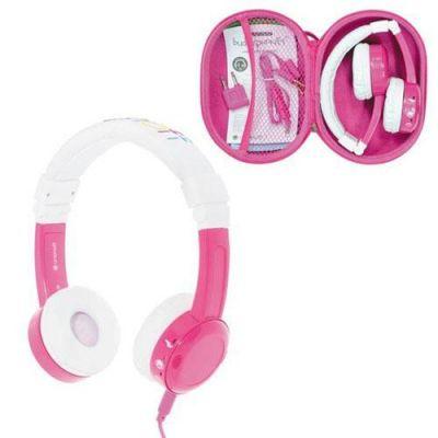 Casque Filaire pour enfant Buddyphones Onanoff rose et blanc